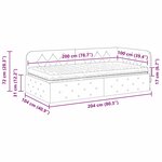 vidaXL Cadre de lit d'angle avec matelas Crème 100 x 200 cm tissu