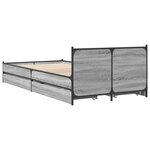 vidaXL Cadre de lit avec tiroirs sans matelas sonoma gris 75x190 cm