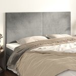 vidaXL Tête de lit Gris clair 200x5x118/128 cm Velours