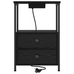 vidaXL Table de nuit avec station de chargement 2 Pièces Chêne noir