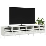 vidaXL Meuble TV blanc 202x39x43 5 cm acier laminé à froid