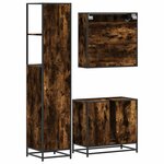 vidaXL Ensemble de meubles de salle de bain 3 Pièces Chêne fumé