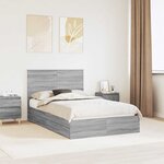 vidaXL Lit de Rangement Gris Sonoma 120 x 200 cm Bois d'ingénierie