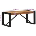 vidaXL Table basse 80x40x35 cm bois de manguier massif brut