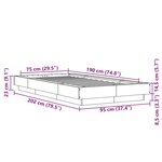 vidaXL Cadre de lit blanc 75x190 cm bois d'ingénierie