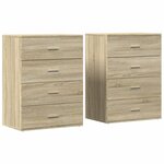 vidaXL Buffets 2 Pièces chêne sonoma 60x39x80 cm bois d'ingénierie