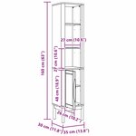 vidaXL Meuble de salle de bain haut FLORO Blanc 35 x 30 x 160 cm