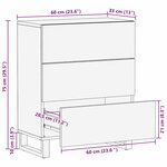 vidaXL Buffet - 60x33.5x75 cm  en bois de mangue massif