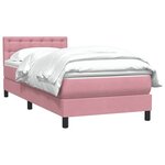 vidaXL Sommier à lattes de lit avec matelas rose 90x210 cm velours