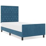 vidaXL Cadre de Lit Bleu Foncé 100x200 cm Velours