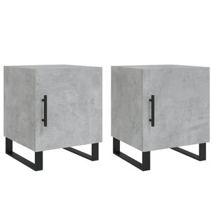 vidaXL Tables de chevet 2 Pièces gris béton 40x40x50 cm bois d’ingénierie