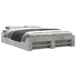 vidaXL Cadre de lit sans matelas gris béton 150x200 cm bois ingénierie