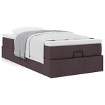 vidaXL Cadre de lit ottoman avec matelas marron foncé 100x200 cm tissu