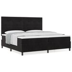 Lit à ressort vidaXL avec matelas Noir 200x200 cm Velours