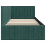 vidaXL Cadre de lit d'angle Vert foncé 90 x 190 cm Velours