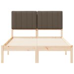 vidaXL Cadre de lit avec tête de lit rembourrée Taupe 120 x 190 cm