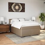 vidaXL Sommier à lattes de lit avec matelas Cappuccino 140x190 cm
