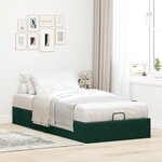 vidaXL Cadre de lit ottoman sans matelas vert foncé 100x200 cm velours