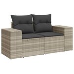 vidaXL Salon de jardin 6 Pièces avec coussins gris clair résine tressée