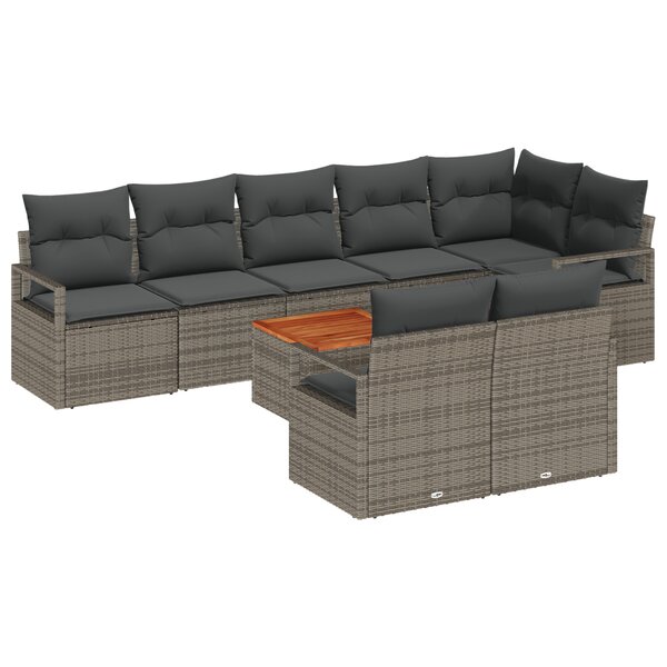 vidaXL Ensemble de canapés de jardin 9 Pièces Gris Grand