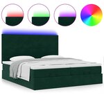 vidaXL Cadre de lit ottoman avec matelas vert foncé 200x200 cm velours