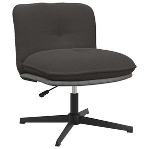 vidaXL Chaise pivotante de bureau gris foncé bouclé comme laine tissu