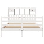 vidaXL Lit bibliothèque sans matelas blanc 150x200 cm bois pin massif