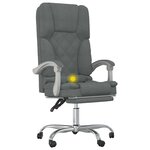 vidaXL Fauteuil de massage inclinable de bureau Gris foncé Tissu