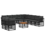 vidaXL Ensemble de canapés d'extérieur 12 pc Noir et Gris foncé