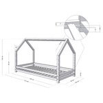 Lit cabane enfant FUNNY 90 x 200 bois naturel