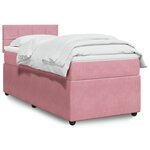 vidaXL Sommier à lattes de lit avec matelas Rose 100x200 cm Velours