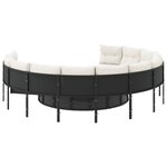 vidaXL Canapé de jardin avec table coussins rond noir résine tressée
