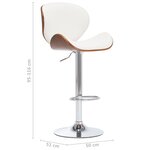 vidaXL Tabouret de bar Blanc Similicuir