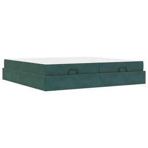vidaXL Cadre de lit Vert foncé 200 x 200 cm Velours