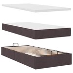 vidaXL Cadre de lit ottoman avec matelas marron foncé 90x190 cm tissu