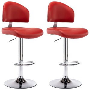 vidaXL Tabourets de bar lot de 2 rouge bordeaux similicuir