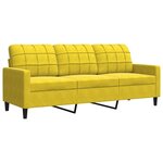vidaXL Ensemble de canapés 2 Pièces avec coussins Jaune Velours