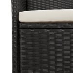 vidaXL Ensemble à manger de jardin 11 Pièces coussins noir résine tressée