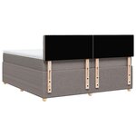 vidaXL Sommier à lattes de lit avec matelas Taupe 200x200 cm Tissu