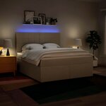 vidaXL Sommier à lattes de lit avec matelas Crème 180x200 cm Tissu