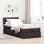 vidaXL Cadre de lit ottoman avec matelas marron foncé 90x190 cm tissu