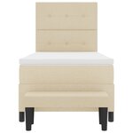 vidaXL Lit à ressort avec Matelas et Banc Crème 100x200 cm en Tissu