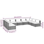 vidaXL Salon de jardin 9 Pièces avec coussins Résine tressée Marron