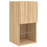 vidaXL Meuble TV avec lumières LED chêne sonoma 30 5x30x60 cm