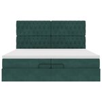 vidaXL Cadre de lit ottoman avec matelas vert foncé 200x200 cm velours