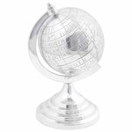 vidaXL Sculpture de globe Argent 16.5x14x26 cm Aluminium