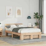 vidaXL Cadre de lit Marron 140 x 190 cm Bois massif en pin