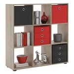 FMD Étagère sur pied avec 9 compartiments chêne