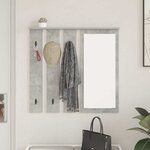 vidaXL Porte-manteau mural avec étagère Gris béton 84 x 10 x 80 cm