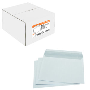 lot de 500 enveloppes courrier A5 - C5 papier velin blanc 90g format 162 x  229 mm une enveloppe blanche avec fermeture bande adhésive autocollante